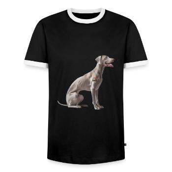 Le père du braque de Weimar Wapa - T-shirt contrasté Homme - noir/blanc - Devant - AI Model Female 172 light (172cm) & AI Model Male 178 light (178cm)