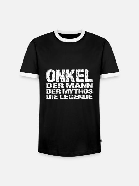 Onkel - Männer Kontrast-T-Shirt - Schwarz/Weiß