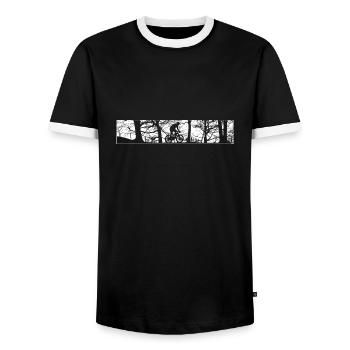 VTT VTT Biking - T-shirt contrasté Homme - noir/blanc - Devant - AI Model Female 172 light (172cm) & AI Model Male 178 light (178cm)
