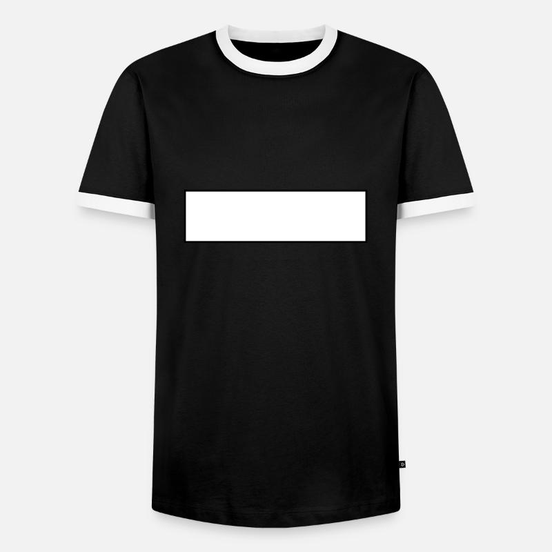 White bar white shield rectangle - Men's Ringer Shirt - black/white