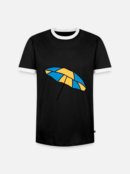 Sonnenschirm - Männer Kontrast-T-Shirt - Schwarz/Weiß