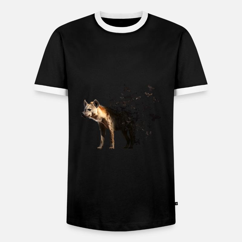 Hyäne - Männer Kontrast-T-Shirt - Schwarz/Weiß