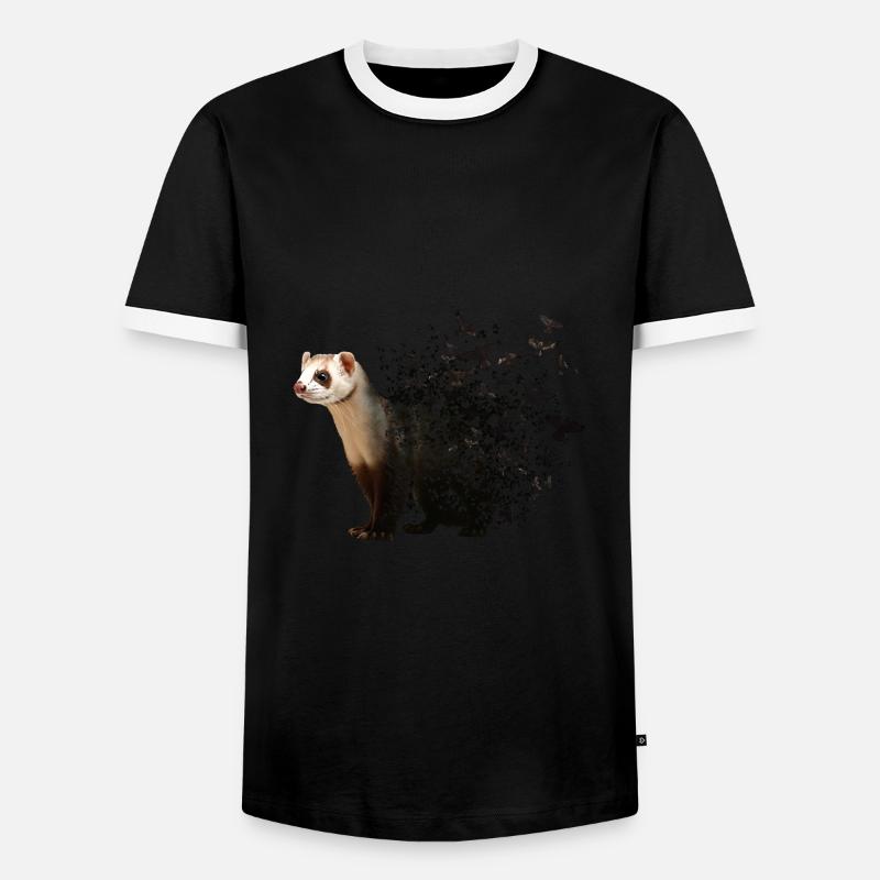 Frettchen - Männer Kontrast-T-Shirt - Schwarz/Weiß