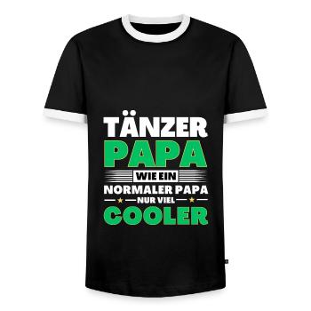 Tänzer Papa wie ein normaler nur viel cooler - Männer Kontrast-T-Shirt - Schwarz/Weiß - Vorne - AI Model Female 172 light (172cm) & AI Model Male 178 light (178cm)