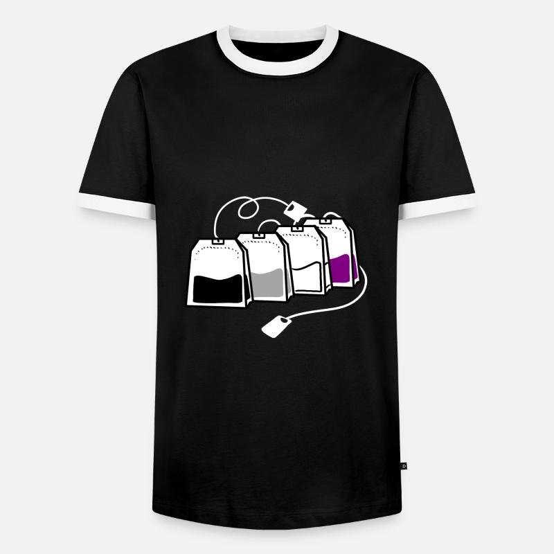 Asexueller Teebeutel Ace Pride - Männer Kontrast-T-Shirt - Schwarz/Weiß