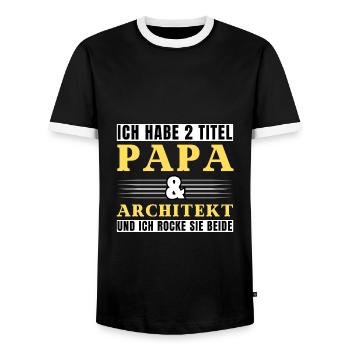 Ich habe 2 Titel Papa und Architekt - Männer Kontrast-T-Shirt - Schwarz/Weiß - Vorne - AI Model Female 172 light (172cm) & AI Model Male 178 light (178cm)