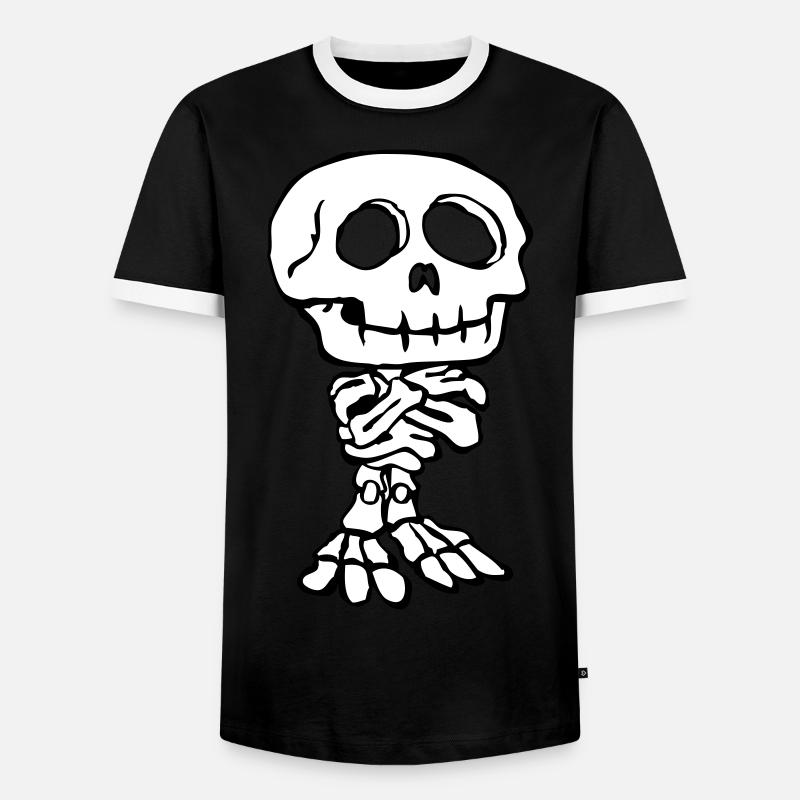 Funny Skelett 1 (2f) - Männer Kontrast-T-Shirt - Schwarz/Weiß