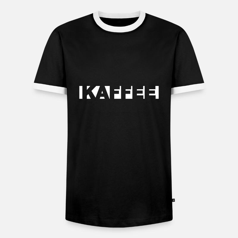 Kaffee - Männer Kontrast-T-Shirt - Schwarz/Weiß