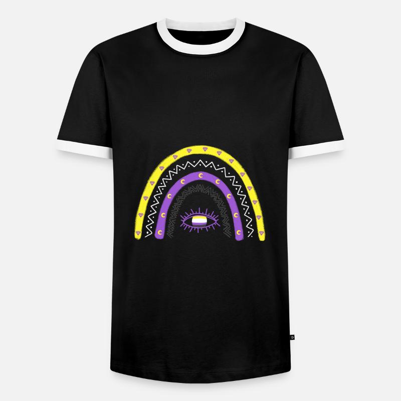 LGBTQ Nonbinary Regenbogen Nonbinary Pride - Männer Kontrast-T-Shirt - Schwarz/Weiß