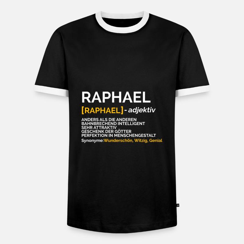 Raphael - Männer Kontrast-T-Shirt - Schwarz/Weiß