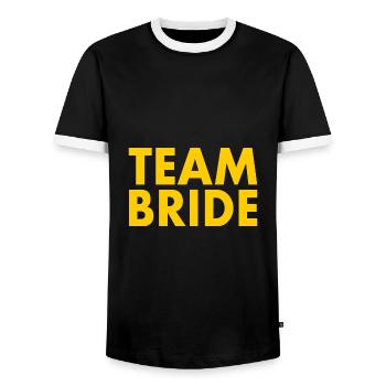 Team bride - T-shirt contrasté Homme - noir/blanc - Devant - AI Model Female 172 light (172cm) & AI Model Male 178 light (178cm)