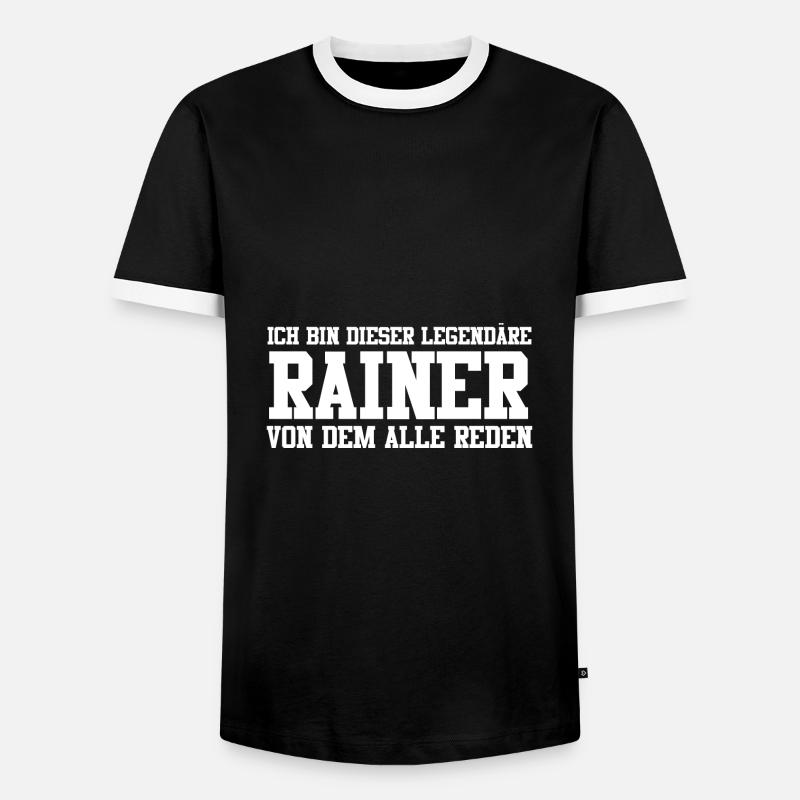 Rainer Name Design - Männer Kontrast-T-Shirt - Schwarz/Weiß