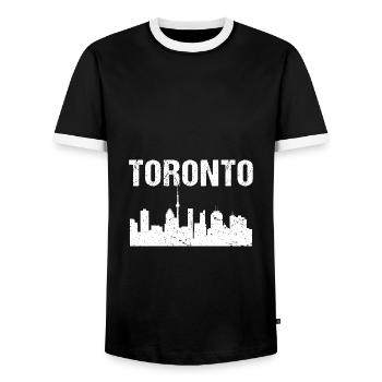 Toronto Skyline - Männer Kontrast-T-Shirt - Schwarz/Weiß - Vorne - AI Model Female 172 light (172cm) & AI Model Male 178 light (178cm)