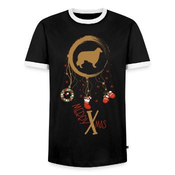 Barsoi Weihnachten Weihnachtstraumfänger - Männer Kontrast-T-Shirt - Schwarz/Weiß - Vorne - AI Model Female 172 light (172cm) & AI Model Male 178 light (178cm)