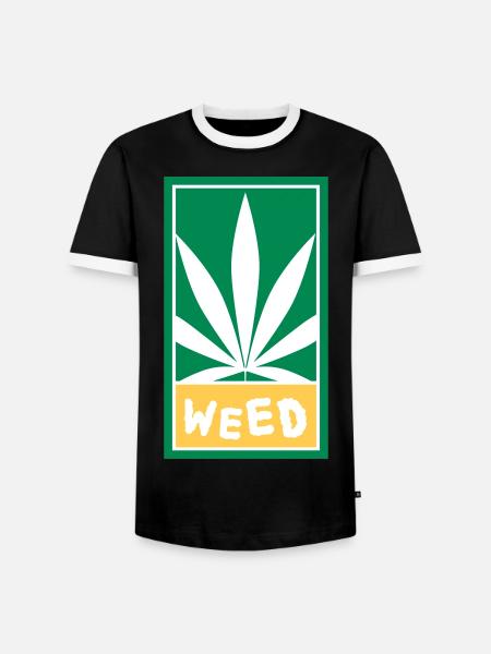 Weed - Men's Ringer Shirt - black/white