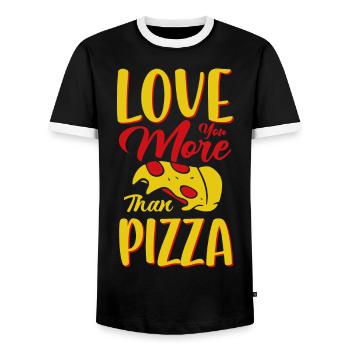 Pizza - T-shirt contrasté Homme - noir/blanc - Devant - AI Model Female 172 light (172cm) & AI Model Male 178 light (178cm)