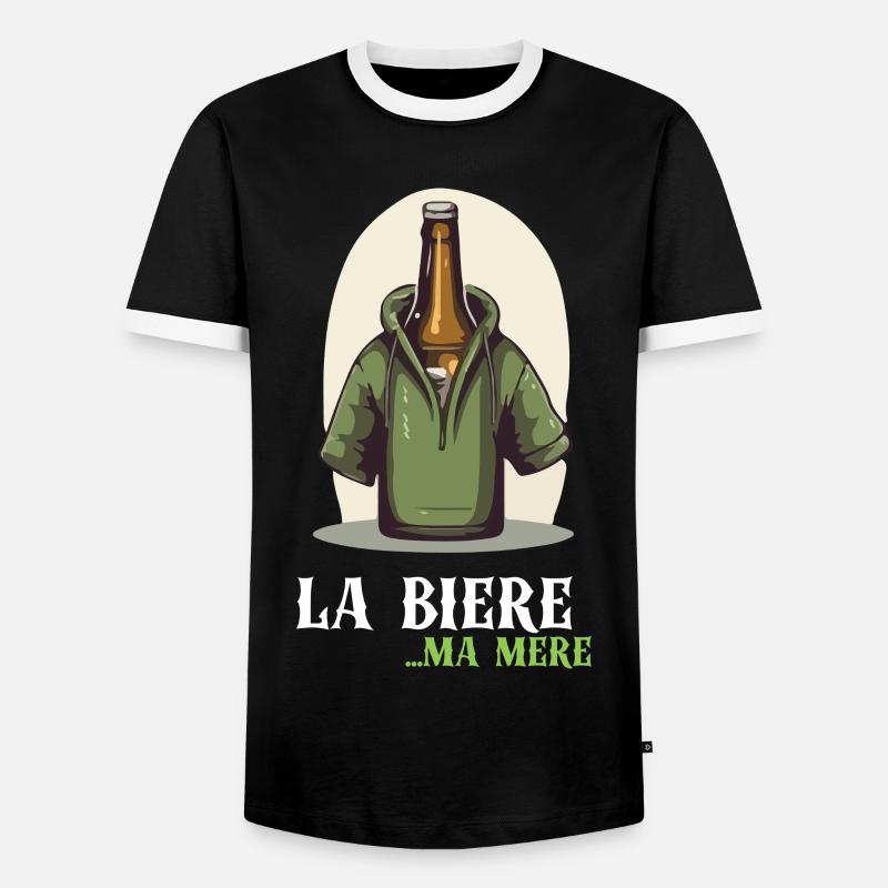 Das Bier... Meine Mutter - Männer Kontrast-T-Shirt - Schwarz/Weiß