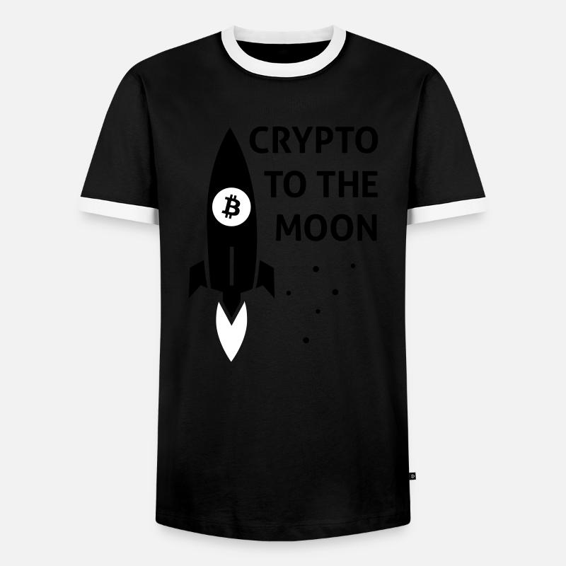 crypto - Men's Ringer Shirt - black/white