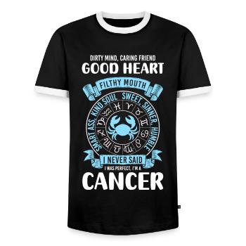 Sternzeichen Tierkreiszeichen Mond - Männer Kontrast-T-Shirt - Schwarz/Weiß - Vorne - AI Model Female 172 light (172cm) & AI Model Male 178 light (178cm)