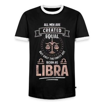 Horoskop Sternbild September Aberglauben - Männer Kontrast-T-Shirt - Schwarz/Weiß - Vorne - AI Model Female 172 light (172cm) & AI Model Male 178 light (178cm)