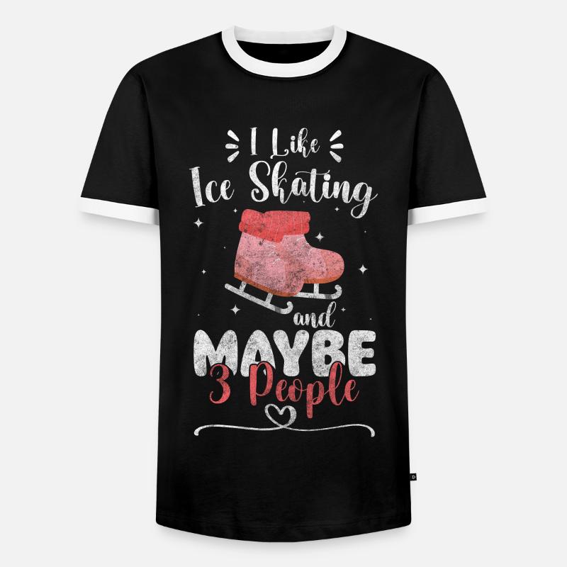 Eislaufen Eisbahn Eisschnelllauf - Männer Kontrast-T-Shirt - Schwarz/Weiß