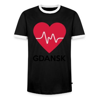 coeur Gdansk - T-shirt contrasté Homme - noir/blanc - Devant - AI Model Female 172 light (172cm) & AI Model Male 178 light (178cm)