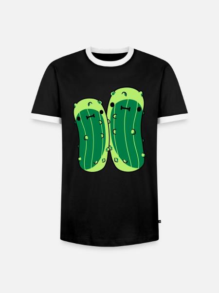 2 small cucumbers with sweet - Men's Ringer Shirt - black/white