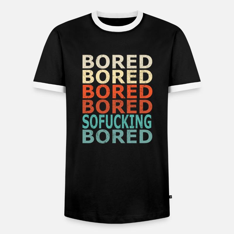 Mightily Bored (Distressed) - Men's Ringer Shirt - black/white
