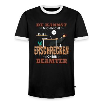 Beamter Du Kannst Mich Nicht Erschrecken - Männer Kontrast-T-Shirt - Schwarz/Weiß - Vorne - AI Model Female 172 light (172cm) & AI Model Male 178 light (178cm)