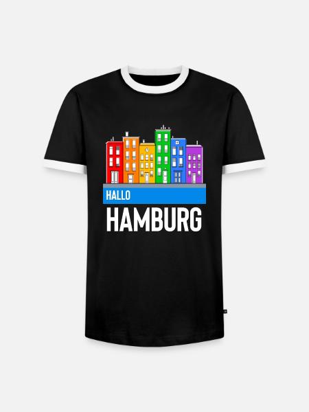 Hambourg - T-shirt contrasté Homme - noir/blanc