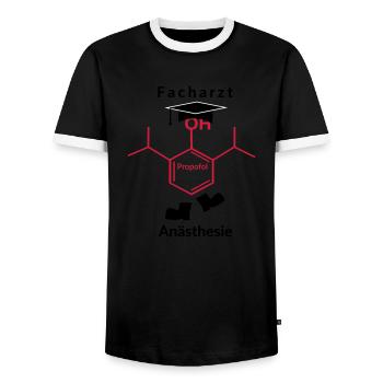 Facharzt Anästhesie - Männer Kontrast-T-Shirt - Schwarz/Weiß - Vorne - AI Model Female 172 light (172cm) & AI Model Male 178 light (178cm)