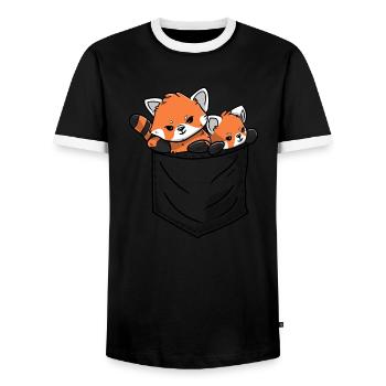 Roter Panda Tierliebhaber Kleiner Panda Roter Bär - Männer Kontrast-T-Shirt - Schwarz/Weiß - Vorne - AI Model Female 172 light (172cm) & AI Model Male 178 light (178cm)