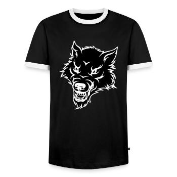 wolf - Männer Kontrast-T-Shirt - Schwarz/Weiß - Vorne - AI Model Female 172 light (172cm) & AI Model Male 178 light (178cm)