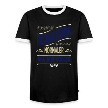 humor favorite dog friend funny saying - Men's Ringer Shirt - black/white - Front - AI Model Female 172 light (172cm) & AI Model Male 178 light (178cm)