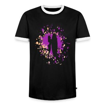 Surfer Girl Color Splash - T-shirt contrasté Homme - noir/blanc - Devant - AI Model Female 172 light (172cm) & AI Model Male 178 light (178cm)