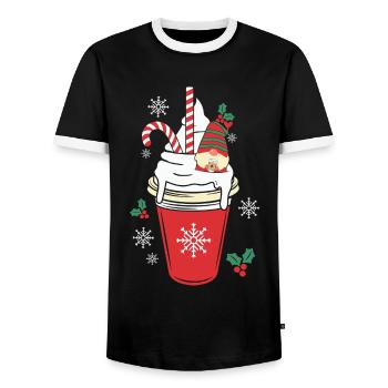 Cadeaux de Noël Noël - T-shirt contrasté Homme - noir/blanc - Devant - AI Model Female 172 light (172cm) & AI Model Male 178 light (178cm)