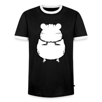 Hamster mignon animal rongeur animaux vecteur animal 14 - T-shirt contrasté Homme - noir/blanc - Devant - AI Model Female 172 light (172cm) & AI Model Male 178 light (178cm)