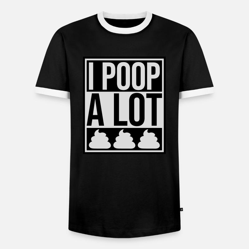 I poop a lot - Men's Ringer Shirt - black/white