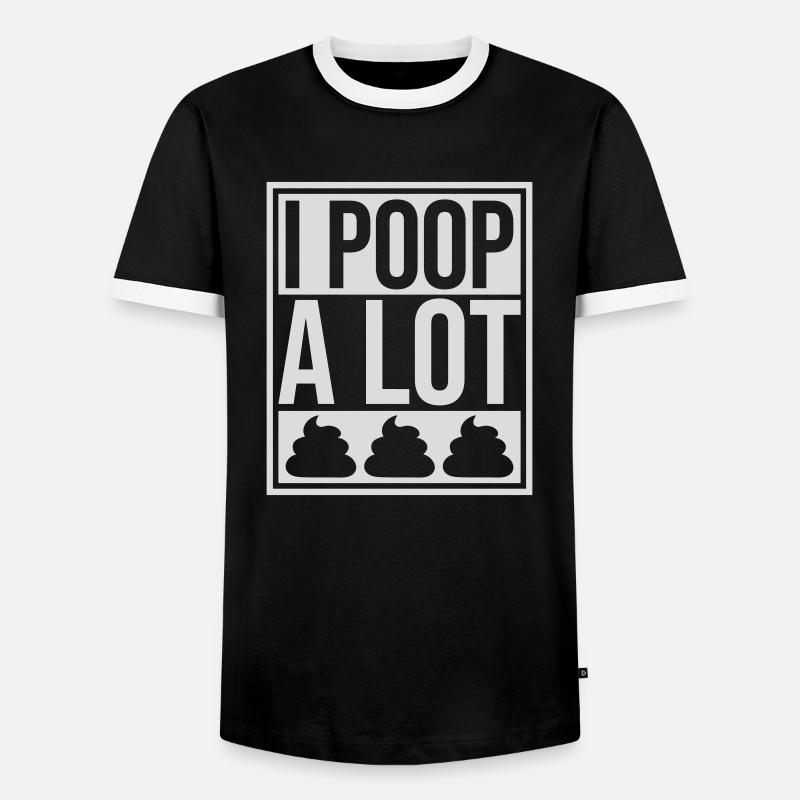 Je fais beaucoup caca - T-shirt contrasté Homme - noir/blanc