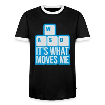 c’est ce qui m’émeut - T-shirt contrasté Homme - noir/blanc - Devant - AI Model Female 172 light (172cm) & AI Model Male 178 light (178cm)