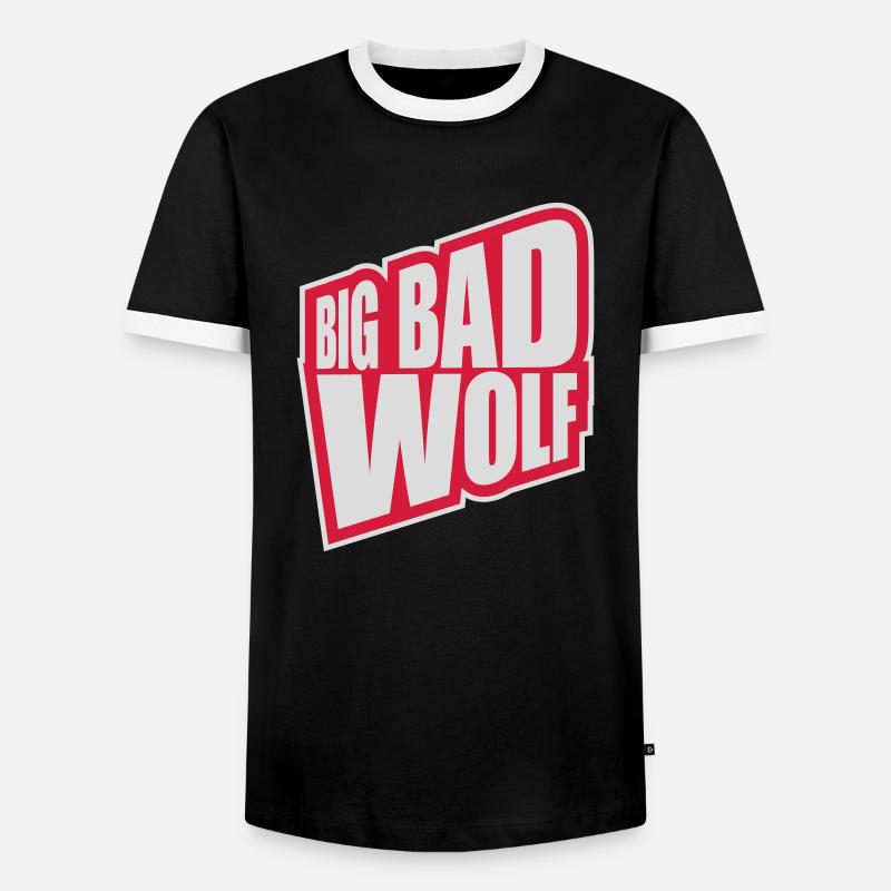 big bad wolf Zitat - Männer Kontrast-T-Shirt - Schwarz/Weiß