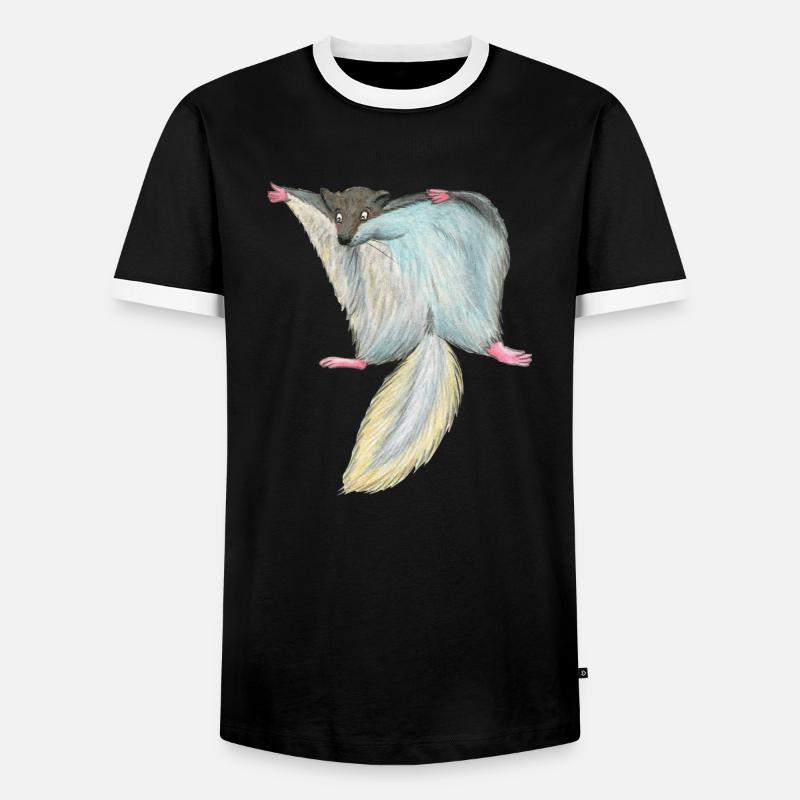 Flughörnchen - Männer Kontrast-T-Shirt - Schwarz/Weiß