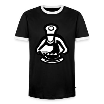 Le Master Chef - T-shirt contrasté Homme - noir/blanc - Devant - AI Model Female 172 light (172cm) & AI Model Male 178 light (178cm)