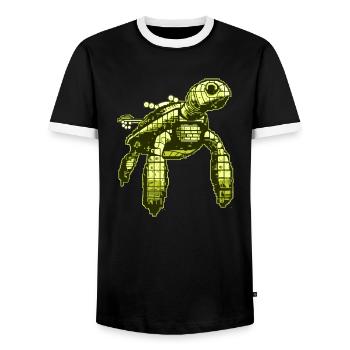 Jeu vidéo 8 Bit Turtle - T-shirt contrasté Homme - noir/blanc - Devant - AI Model Female 172 light (172cm) & AI Model Male 178 light (178cm)