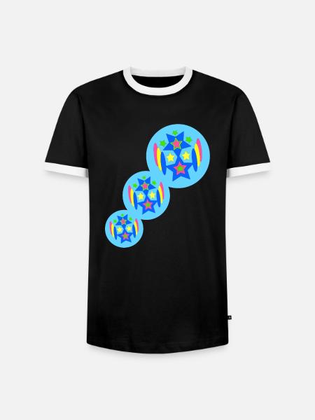 graphic art stern bunt - Männer Kontrast-T-Shirt - Schwarz/Weiß