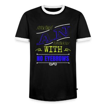 electricians love funny sayings present idea - Men's Ringer Shirt - black/white - Front - AI Model Female 172 light (172cm) & AI Model Male 178 light (178cm)