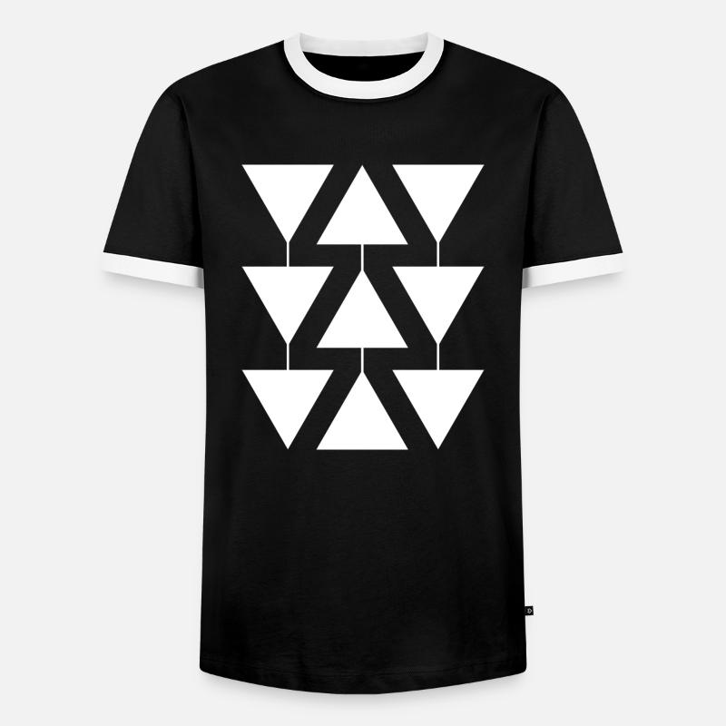 Triangle geometric shape - Men's Ringer Shirt - black/white