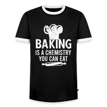 Baking is Chemistry You Can Eat Vintage Backen - Männer Kontrast-T-Shirt - Schwarz/Weiß - Vorne - AI Model Female 172 light (172cm) & AI Model Male 178 light (178cm)