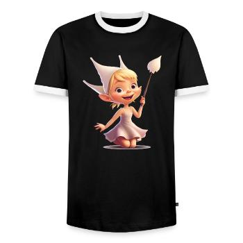 La fée des dents est une créature fascinante - T-shirt contrasté Homme - noir/blanc - Devant - AI Model Female 172 light (172cm) & AI Model Male 178 light (178cm)