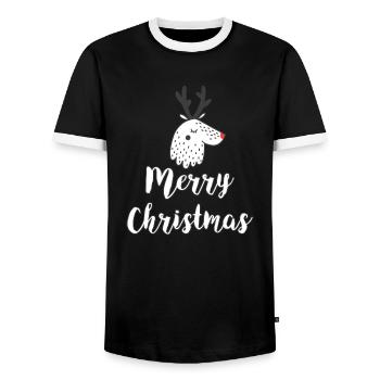 Joyeux Noël - T-shirt contrasté Homme - noir/blanc - Devant - AI Model Female 172 light (172cm) & AI Model Male 178 light (178cm)